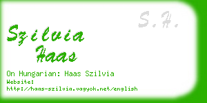 szilvia haas business card